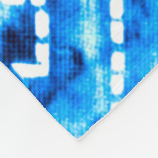 Denim blue tie die texture repeat modern pattern fleece deken (Hoek)