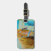 Denim blue tinted Horse Bagagelabel (Voorkant verticaal)