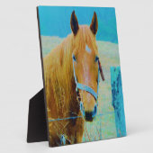 Denim blue tinted Horse Fotoplaat (Zijkant)