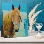 Denim blue tinted Horse Fotoplaat (Zijkant)