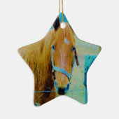 Denim blue tinted Horse Keramisch Ornament (Rechts)