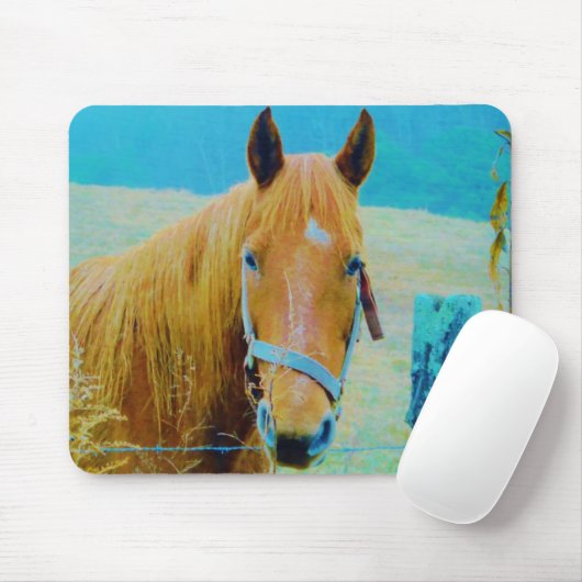 Denim blue tinted Horse Muismat (Met muis)