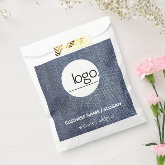 DENIM BLUE TRENDY MODERN LOGO BUSINESS VERPAKKING BEDANKZAKJE (Gezegeld)