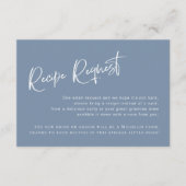 Denim Blue Vrijgezellenfeest Recipe Request Kaart (Voorkant)