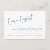 Denim Blue Vrijgezellenfeest Recipe Request Kaart (Voorkant)