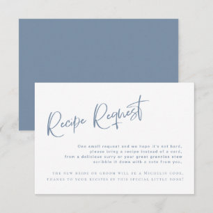 Denim Blue Vrijgezellenfeest Recipe Request Kaart