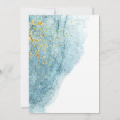 Denim Blue Waterverf Birthday Age Foto Lijst Kaart (Achterkant)