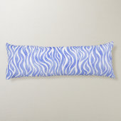 Denim Blue Waterverf Zebra Pattern Lichaamskussen (Achterkant)