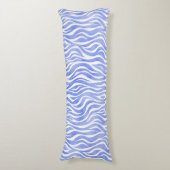 Denim Blue Waterverf Zebra Pattern Lichaamskussen (Voorkant Verticaal)