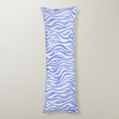 Denim Blue Waterverf Zebra Pattern Lichaamskussen (Achterkant (Verticaal))