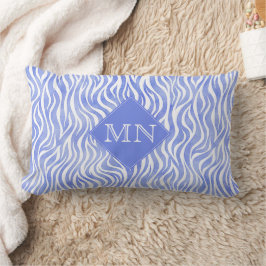 Denim Blue Waterverf Zebra Pattern | Monogram Kussen