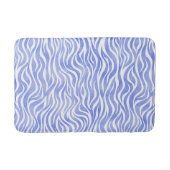 Denim Blue Waterverf Zebra Print Badmat (Voorkant)