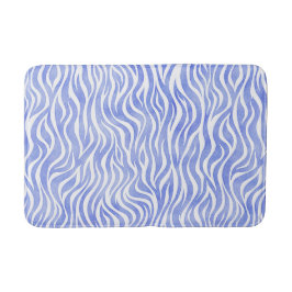 Denim Blue Waterverf Zebra Print Badmat