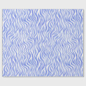 Denim Blue Waterverf Zebra Print Cadeaupapier (Vlak)