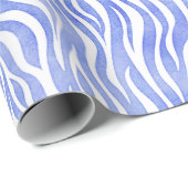 Denim Blue Waterverf Zebra Print Cadeaupapier (Rol Hoek)