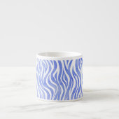 Denim Blue Waterverf Zebra Print Espresso Kop (Voorkant)