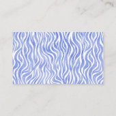 Denim Blue Waterverf Zebra Print | Monogram Visitekaartje (Achterkant)
