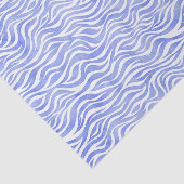 Denim Blue Waterverf Zebra Print Tissuepapier (Detail)