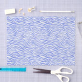 Denim Blue Waterverf Zebra Print Tissuepapier (Craft)