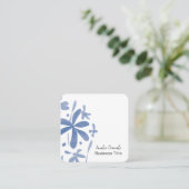 Denim Blue Wild Flower Visitekaartje (Staand voorkant)