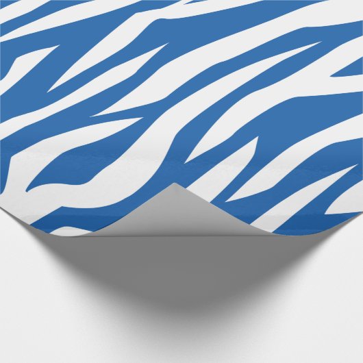 Denim Blue Zebra Print Cadeaupapier (Hoek)