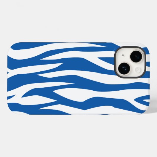 Denim Blue Zebra Print Case-Mate iPhone Case (Achterkant (horizontaal))