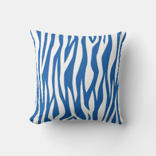 Denim Blue Zebra Print Kussen