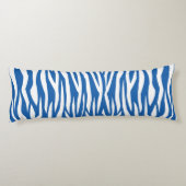 Denim Blue Zebra Print Lichaamskussen (Achterkant)