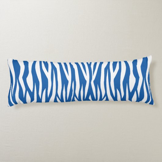 Denim Blue Zebra Print Lichaamskussen (Achterkant)