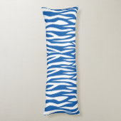 Denim Blue Zebra Print Lichaamskussen (Achterkant (Verticaal))