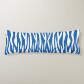 Denim Blue Zebra Print Lichaamskussen (Voorkant)