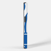 Denim Blue Zebra Print met monogram Case-Mate iPhone Case (Achterkant / Rechts)