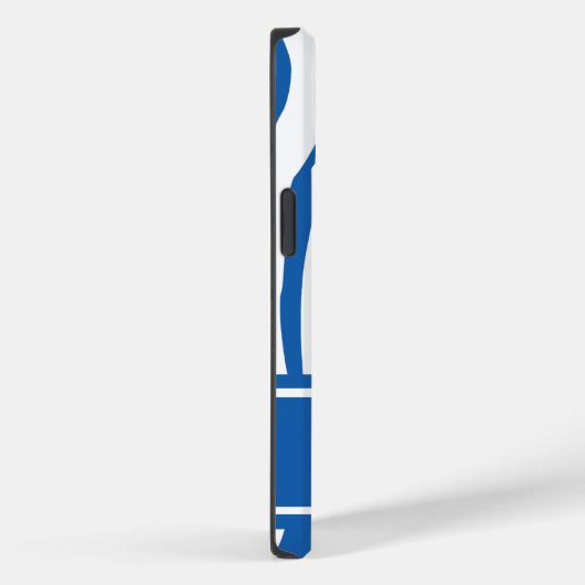 Denim Blue Zebra Print met monogram Case-Mate iPhone Case (Achterkant / Rechts)