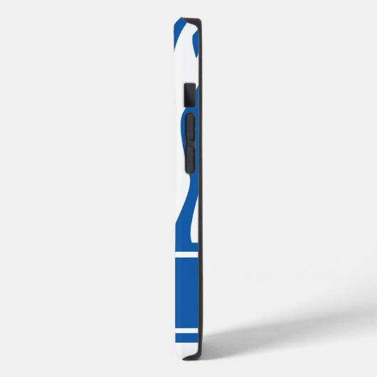 Denim Blue Zebra Print met monogram Case-Mate iPhone Case (Achterkant / Links)