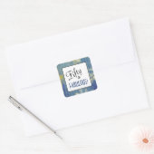Denim Blues Fifty & FABULOUS! Birthday Vierkante Sticker (Envelop)