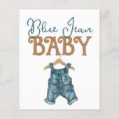 Denim Boy Blue Jean Baby shower Voorspelling Flyer (Achterkant)