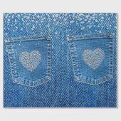 Denim Broek Zak Rustic Landelijk Westers Diamanten Cadeaupapier (Vlak)