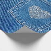 Denim Broek Zak Rustic Landelijk Westers Diamanten Cadeaupapier (Hoek)