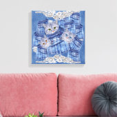 Denim-broekjans, Kittens en Lace Canvas Afdruk (Insitu (Woonkamer))