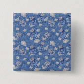 Denim-broekjans, Kittens en Lace Vierkante Button 5,1 Cm (Voorkant)