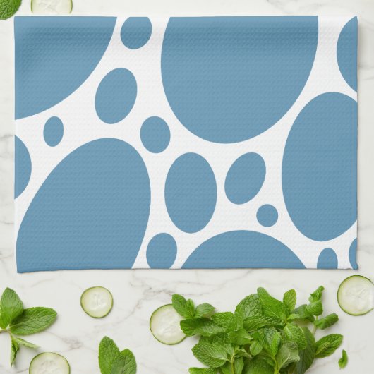 Denim Bule Bubbles Theedoek (Gevouwen)