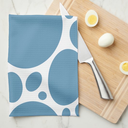 Denim Bule Bubbles Theedoek (Quarter Fold)