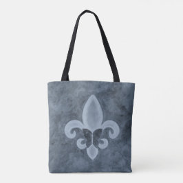 Denim Butterfleur | Blauwe vlinder Tote Bag