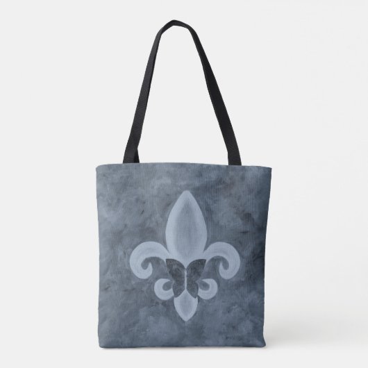 Denim Butterfleur | Blauwe vlinder Tote Bag (Achterkant)