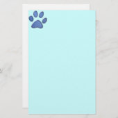 denim cat paw-afdruk briefpapier (Voorkant / Achterkant)