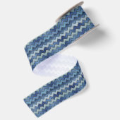 Denim Chevron 3" brede satijnen lint, 2 Yard spoel Lint (Achterkant)