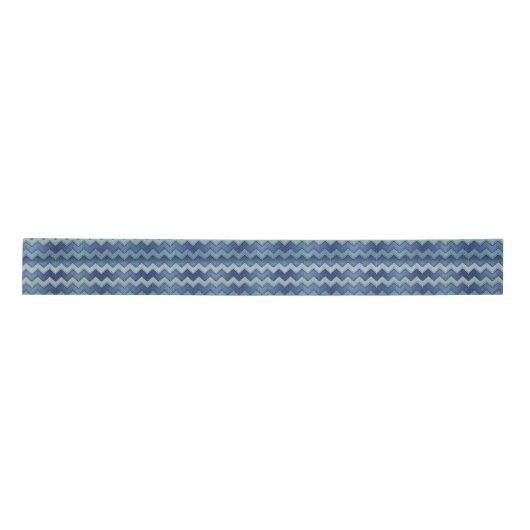 Denim Chevron 3-inch breedband, 2-inch pool Satijnen Lint (Voorkant)