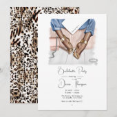 Denim Chic Bachelorette Party Kaart (Voorkant / Achterkant)