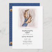 Denim Chic Bachelorette Party Kaart (Voorkant / Achterkant)