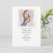 Denim Chic Bruidsfeest Kaart (Staand voorkant)